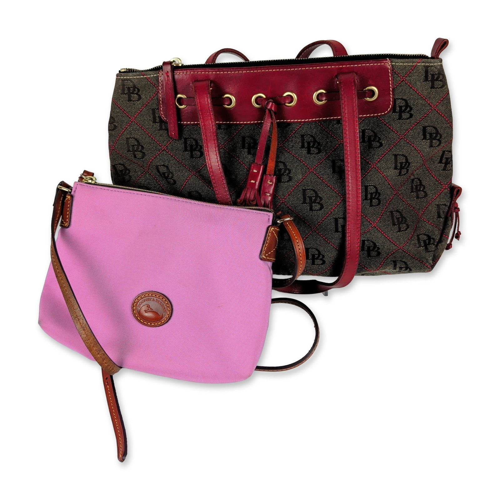2pc Dooney & Bourke Monogram Tote and Pink Crossbody Grouping (1 of 8)