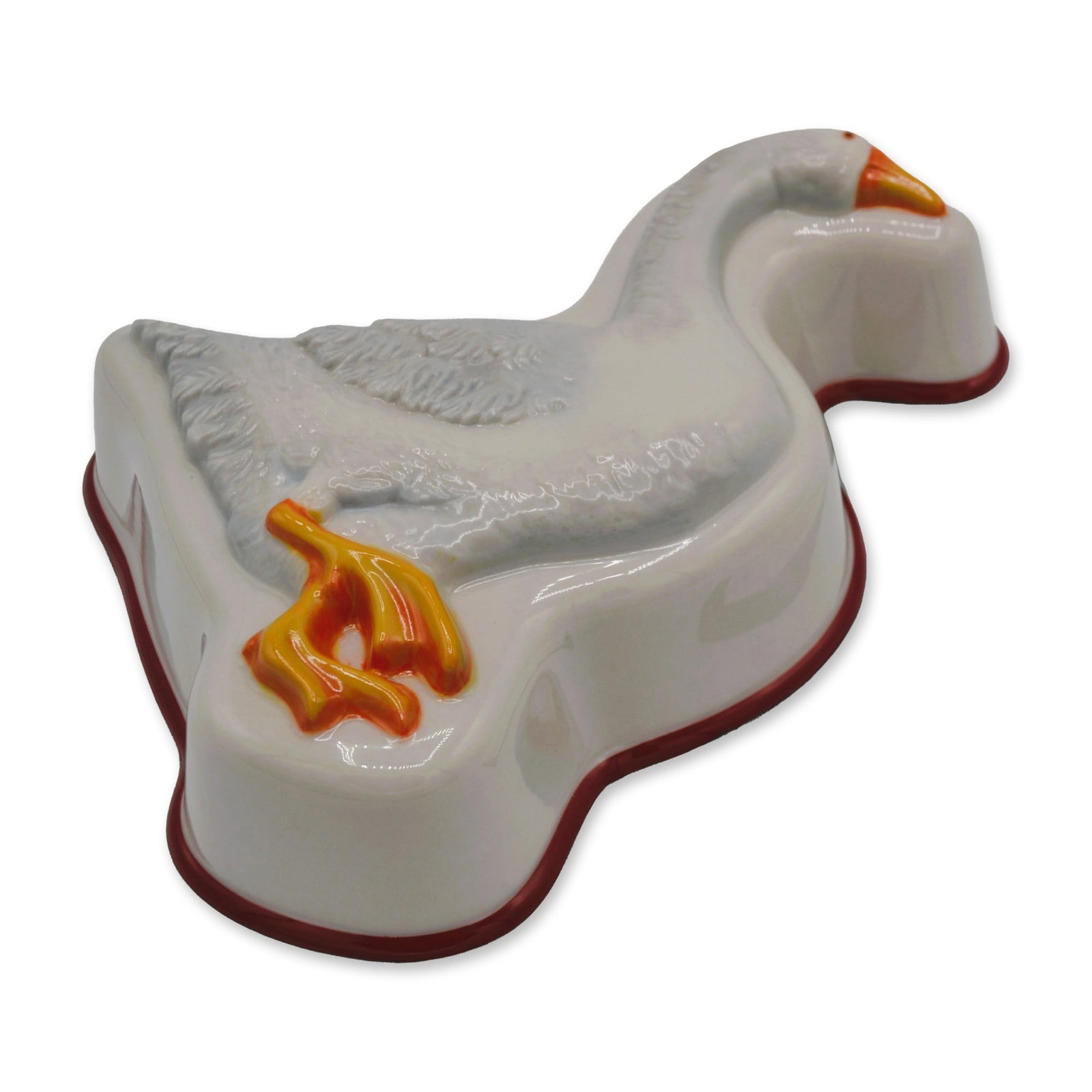 Lowell Herrero for Franklin Mint "The Country Goose" Porcelain Mould: Fine Porcelain Decorated, hand created and hand painted Porcelain Mould by Lowell Herrero, celebrated artist of American folk art presented by The Franklin Mint. Featuring "The Country Goose" Porcelai