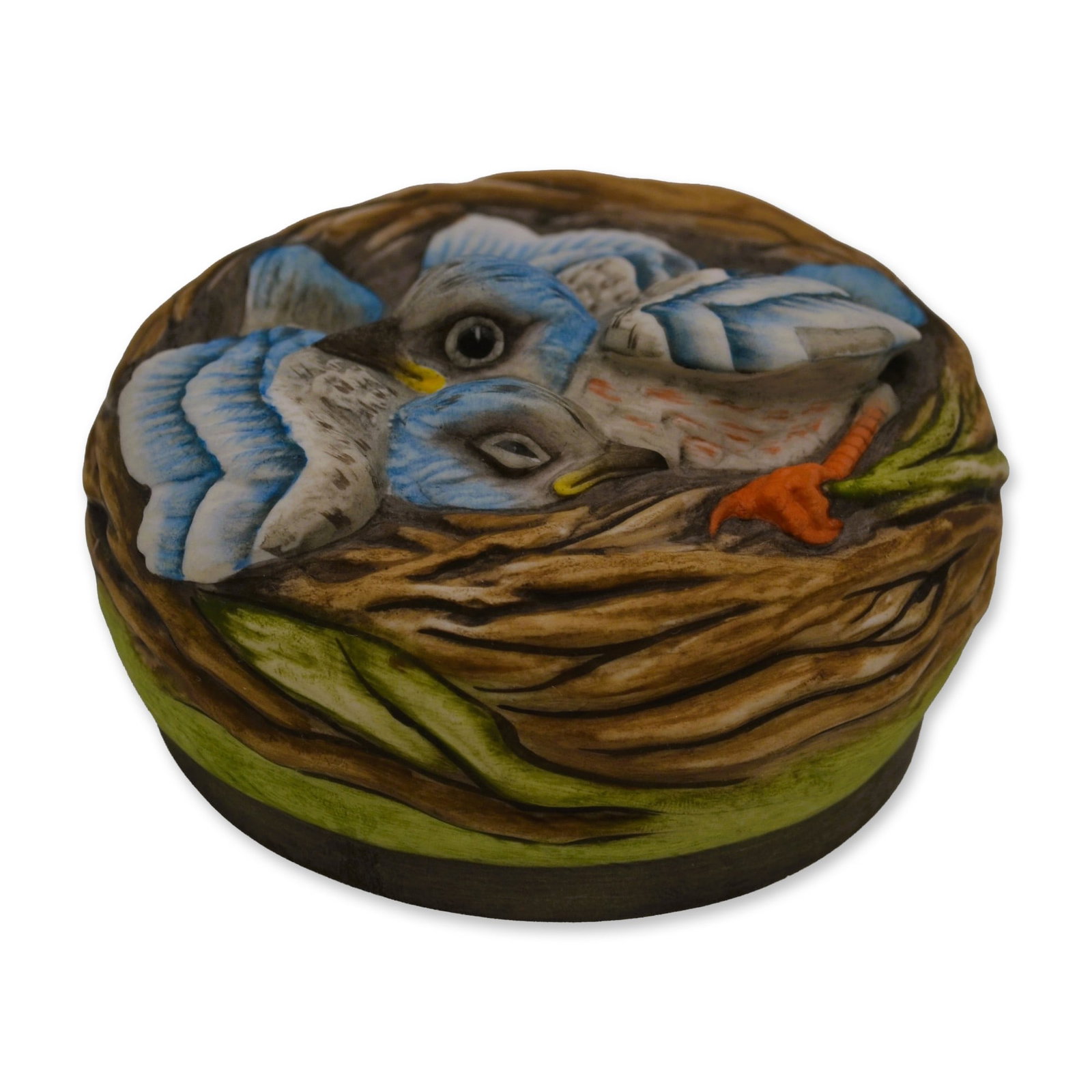 Boehm Porcelain Baby Lazuli Buntings Paperweight, 1970 (1 of 3)