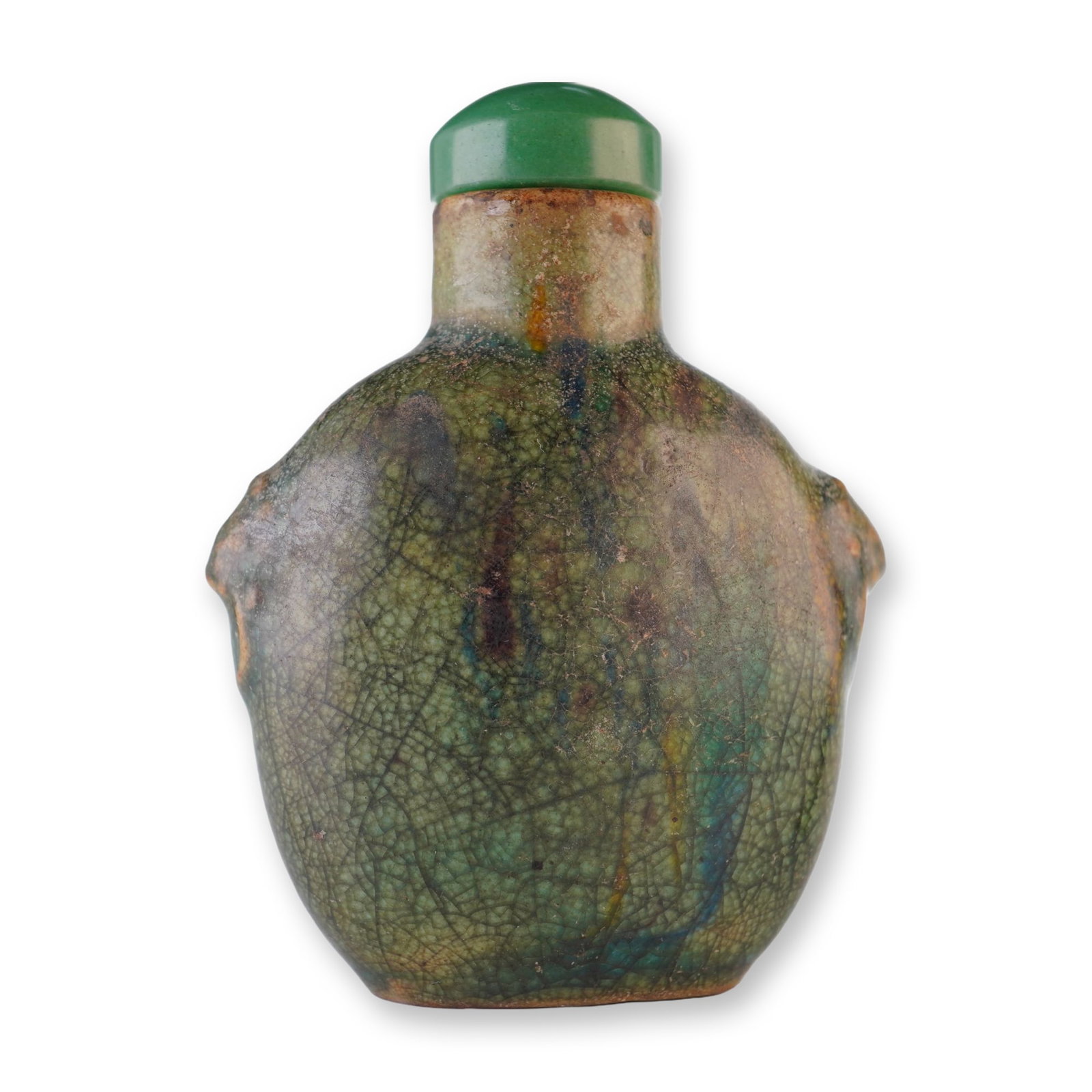 Green Crackle Glaze Porcelain Snuff Bottle (1 of 4)