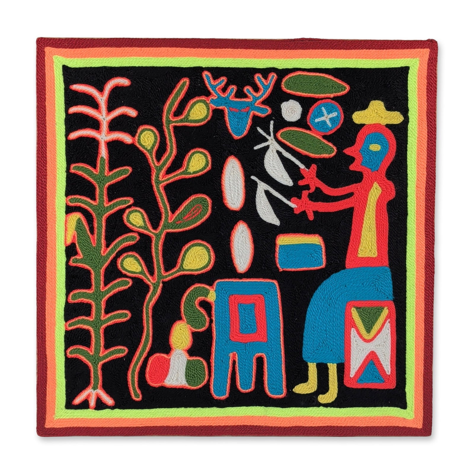 Otilia Lopes Pinedo Huichol Yarn Painting (1 of 4)