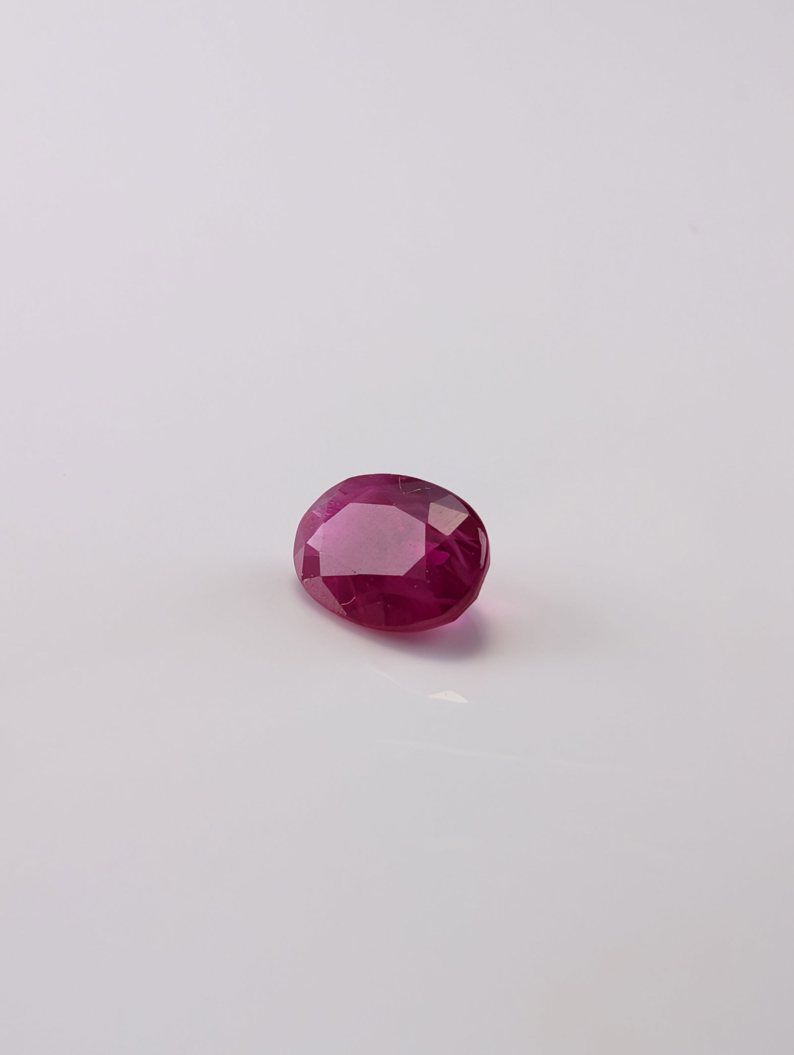 Loose Oval Cut Pinkish Red Ruby - 2