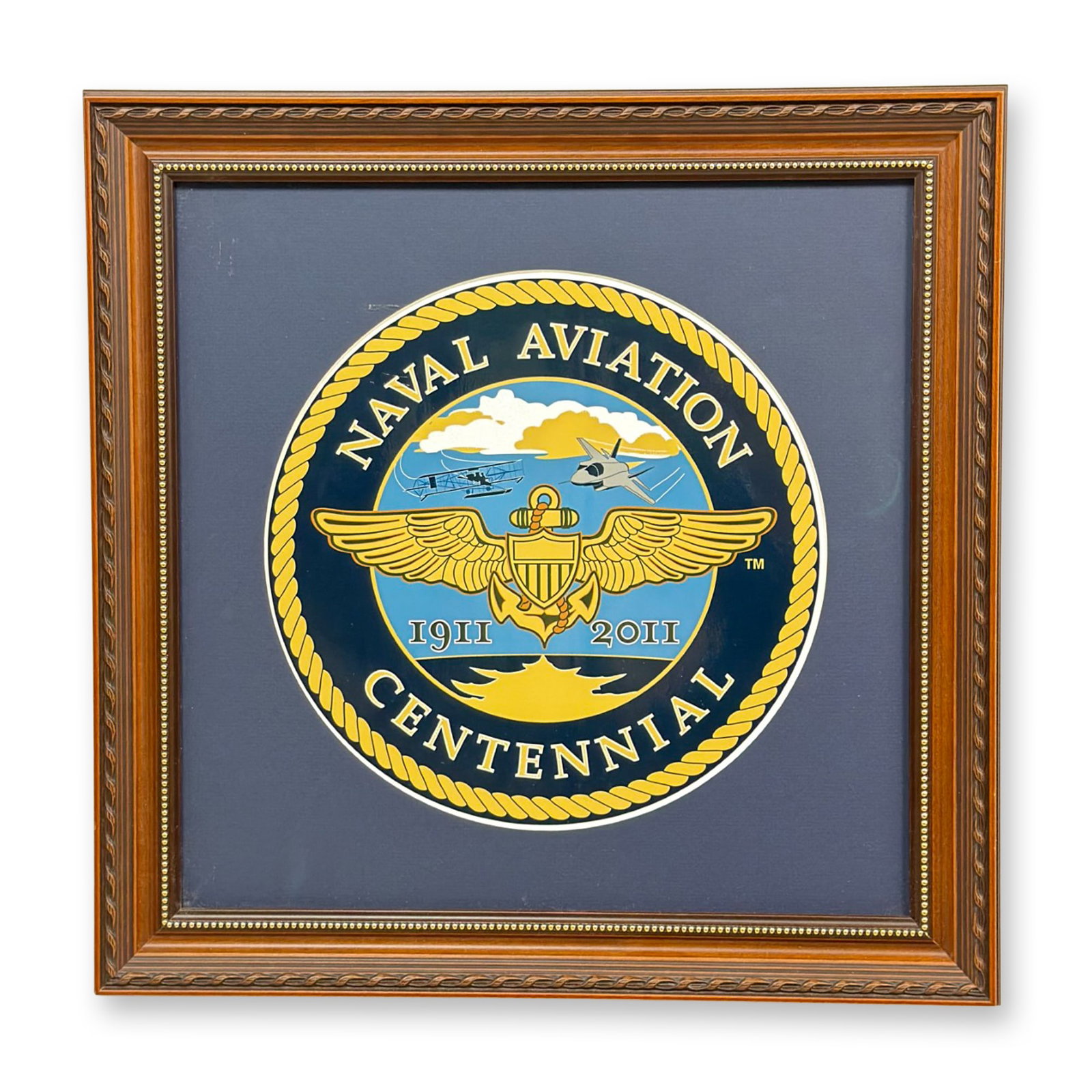 Framed Plaque of the Official Logo and Commemorative Seal for the Centennial of Naval Aviation (1 of 3)