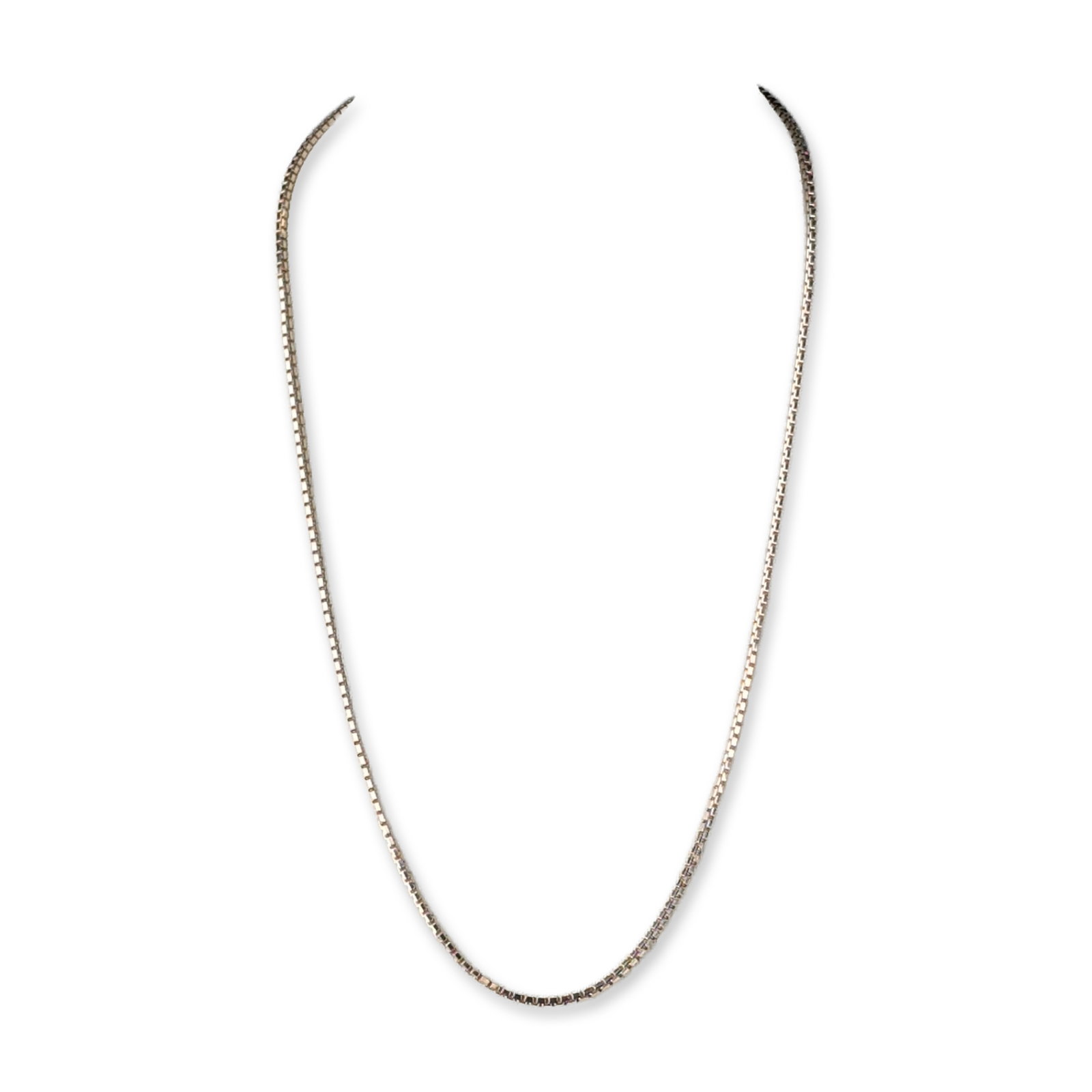 Milor Italian Sterling Silver Box Link Necklace (1 of 5)