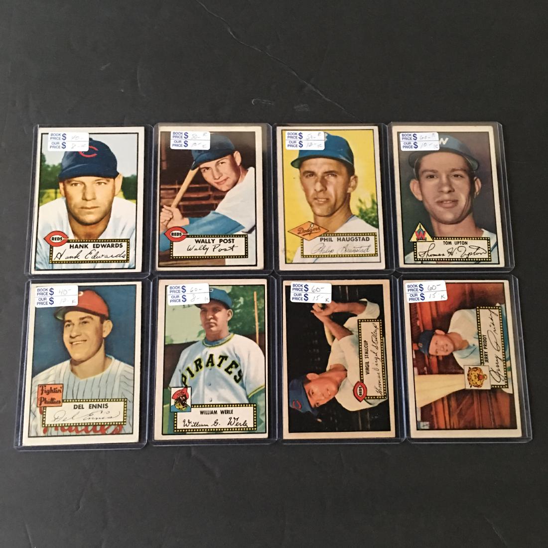 (8) 1952 TOPPS BASEBALL CARDS IN EX COND CREASE FREE (1 of 2)