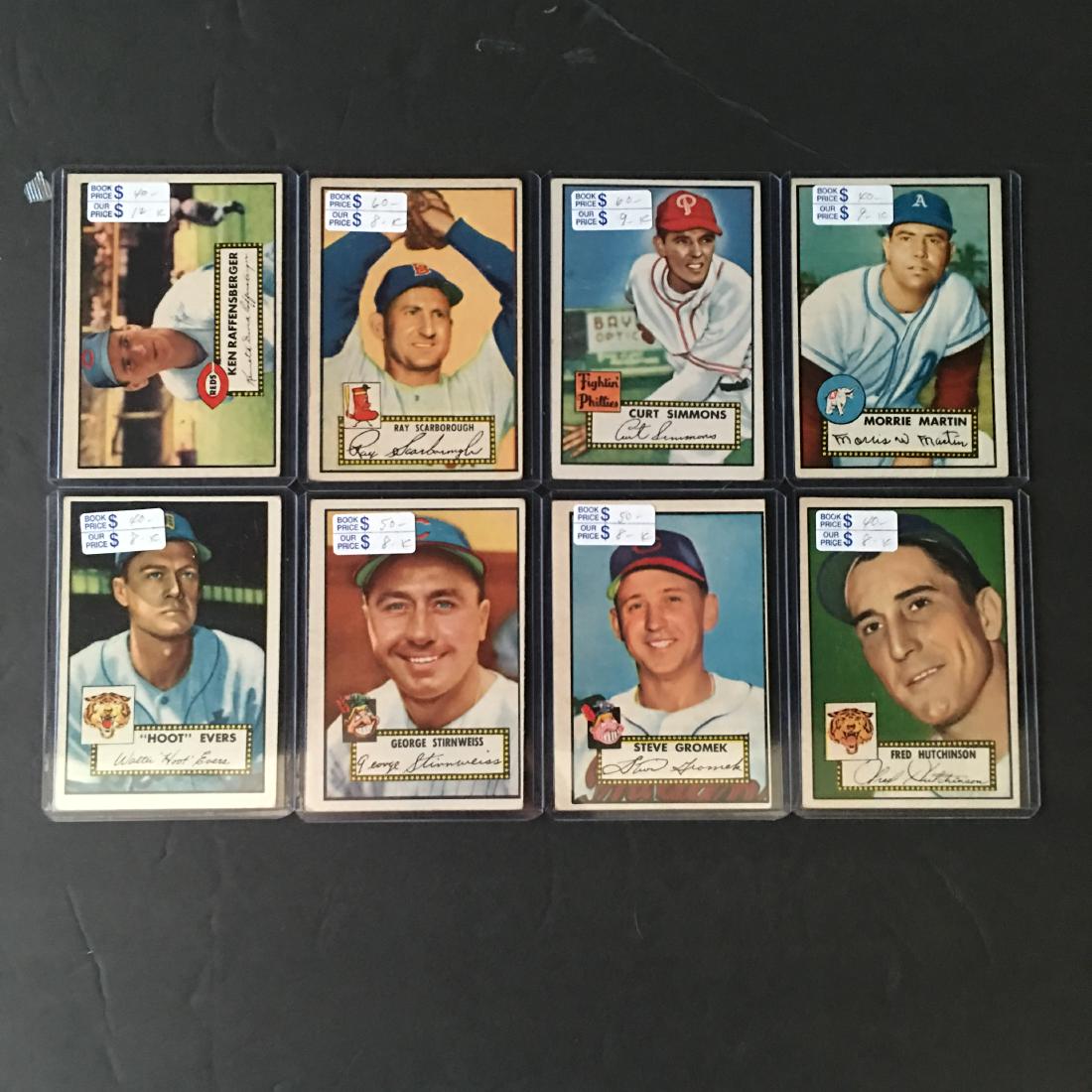 (8) 1952 TOPPS BASEBALL CARDS IN EX COND CREASE FREE (1 of 2)