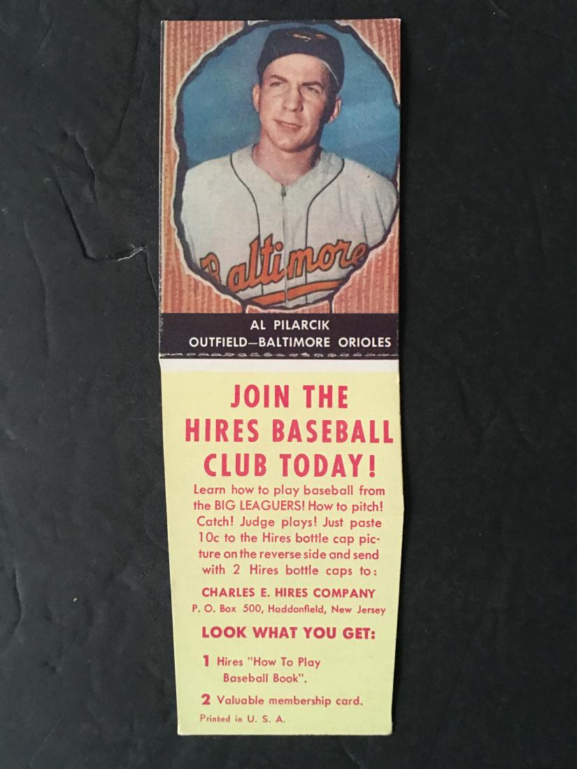 VINTAGE 1958 HIRES ROOT BEER COUPON WITH BASEBALL CARD (1 of 2)