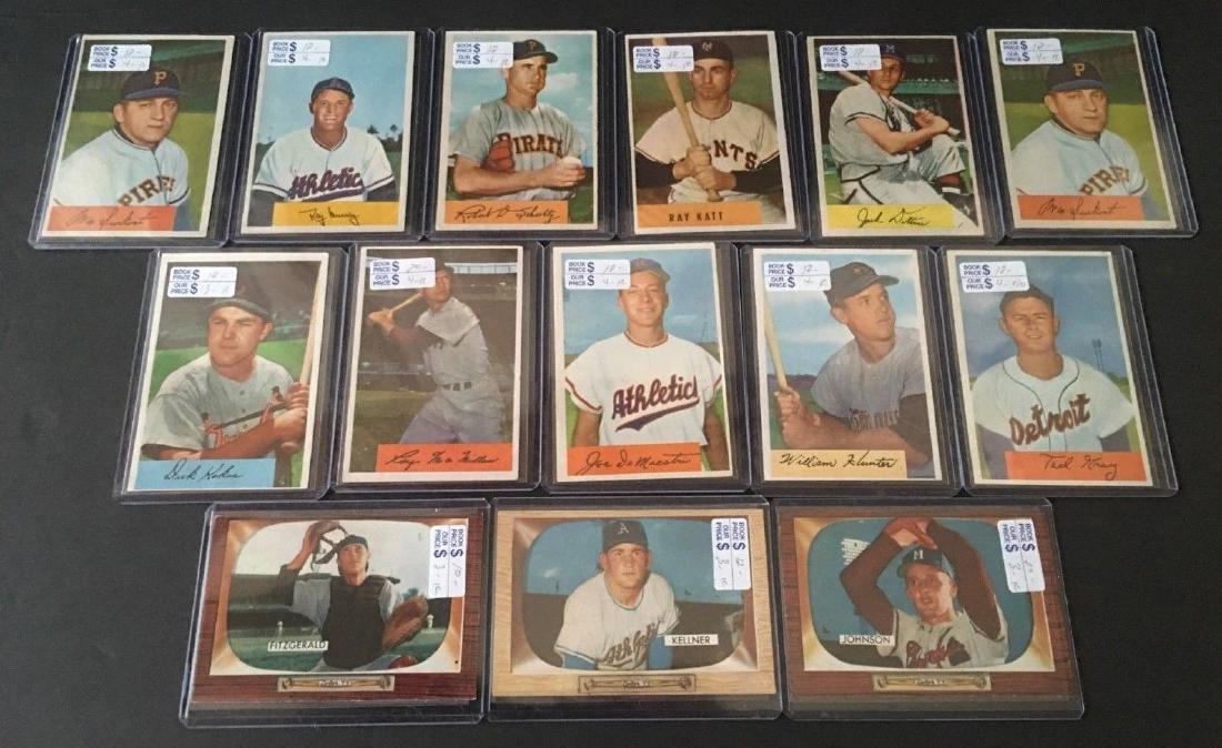1954-55 BOWMAN BASEBALL CARD LOT (14) MOSTLY VG-EX (1 of 2)