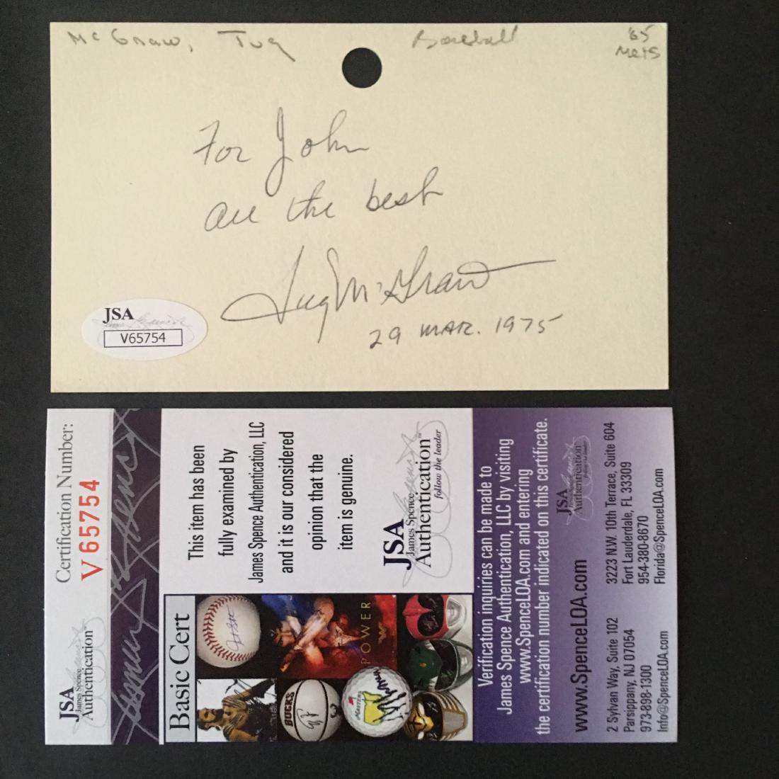 1965-84 SIGNED METS *TUG MCGRAW* JSA/COA (D.2004) (1 of 1)