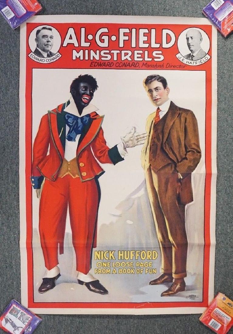 1910-1920S RARE ORIGINAL BLACK MINSTRELS POSTER 41X27" (1 of 3)