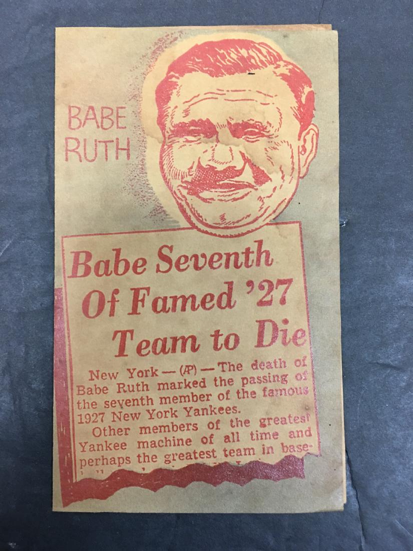 1948 BABE RUTH GOSPEL TRACT 1927 YANKEES: 1948 BABE RUTH GOSPEL TRACT 1927 YANKEES