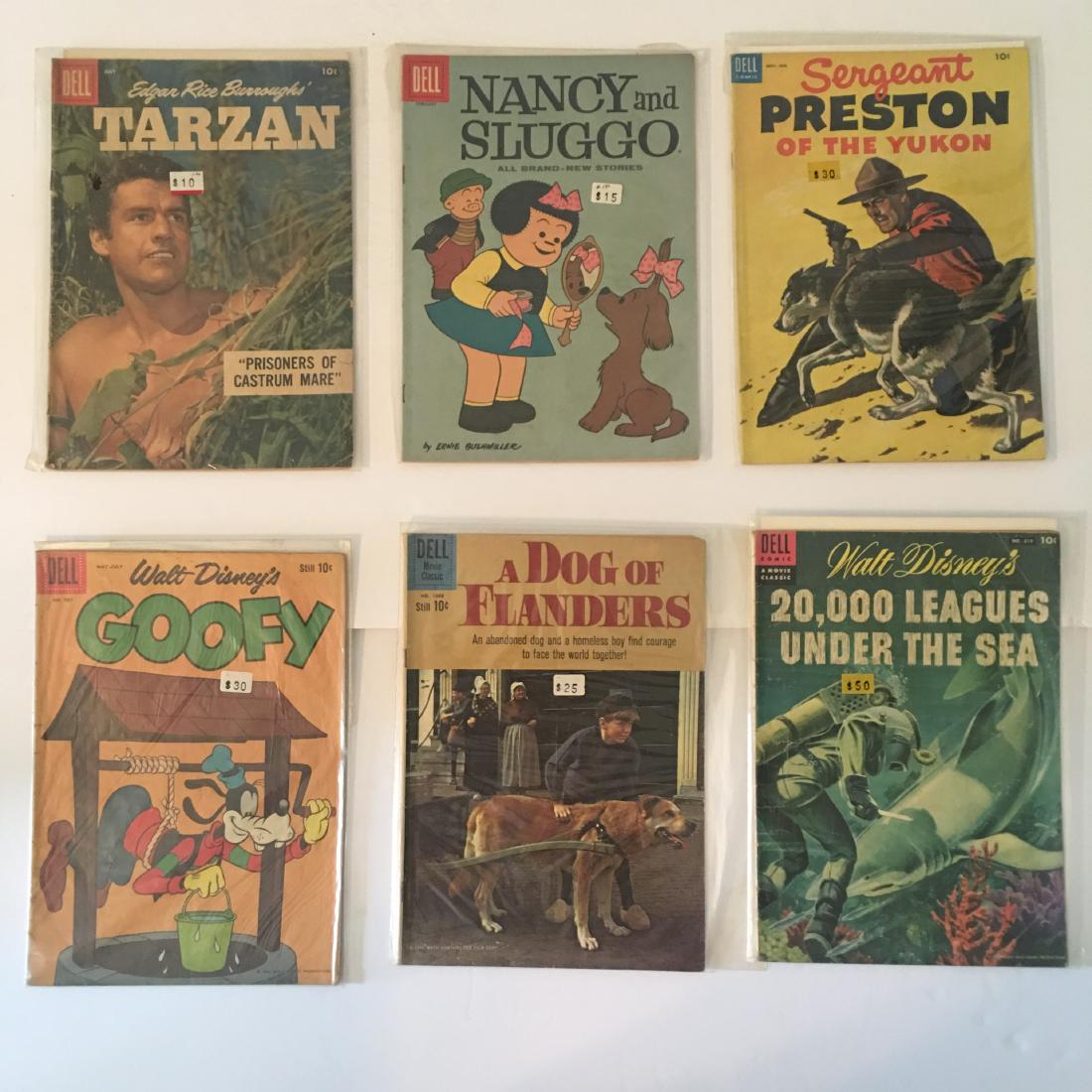 VINTAGE DELL ASSORTED COMIC BOOKS TARZAN/GOOFY/20,000 (1 of 1)