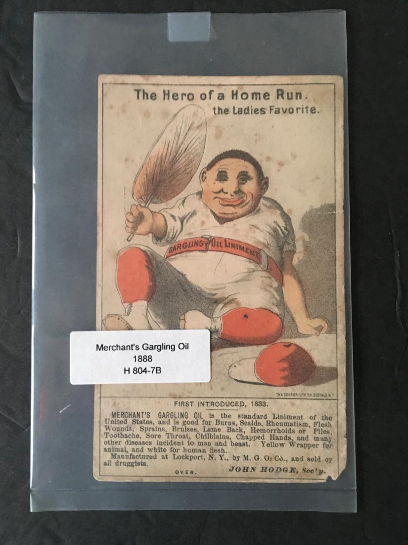 VINTAGE 1888 MERCHANT'S GARGLING OIL ADVERTISEMENT CARD: VINTAGE 1888 MERCHANT'S GARGLING OIL ADVERTISEMENT CARD