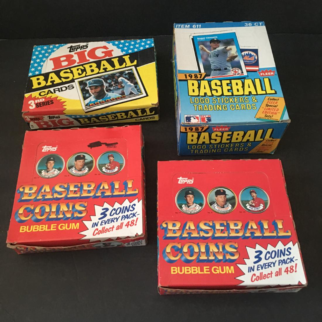 VINTAGE LOT (4) NEW TOPPS BASEBALL WAX PACK CASES AND (1 of 2)