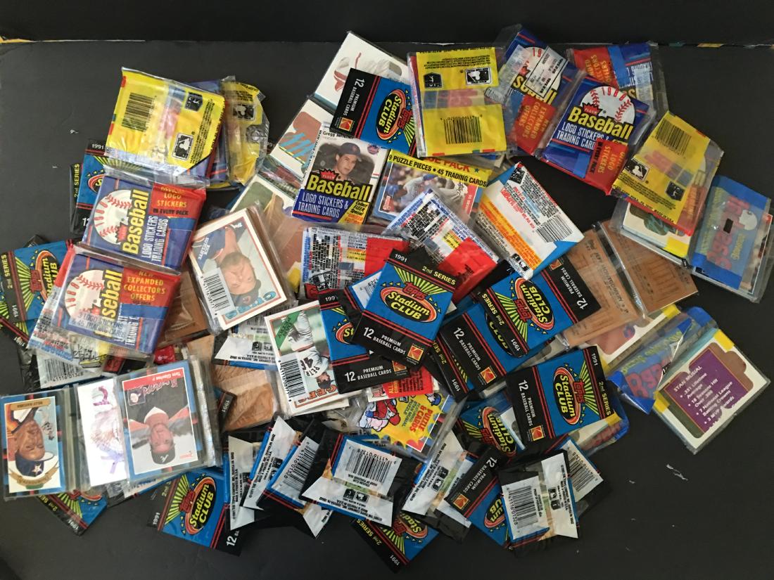 VINTAGE LOT (3) NEW BASEBALL WAX PACK CASES TOPPS/FLEER (1 of 2)