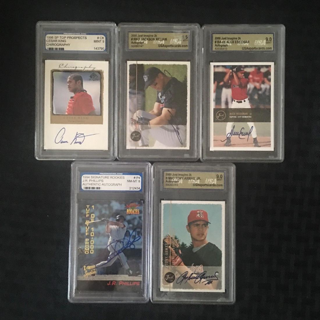 GRADED NRMT-MT *8/8.5/9* LOT (5) BASEBALL CARDS W/STARS (1 of 2)