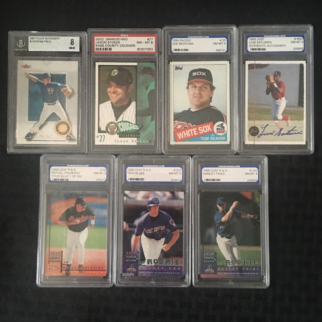 GRADED NRMT-MT *8* LOT (7) BASEBALL CARDS W/STARS (1 of 2)