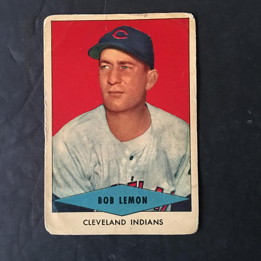 VINTAGE 1954 RED HEART DOG FOOD CARD #F156 BOB LEMON: VINTAGE 1954 RED HEART DOG FOOD CARD #F156 BOB LEMON CLEVELAND INDIANS