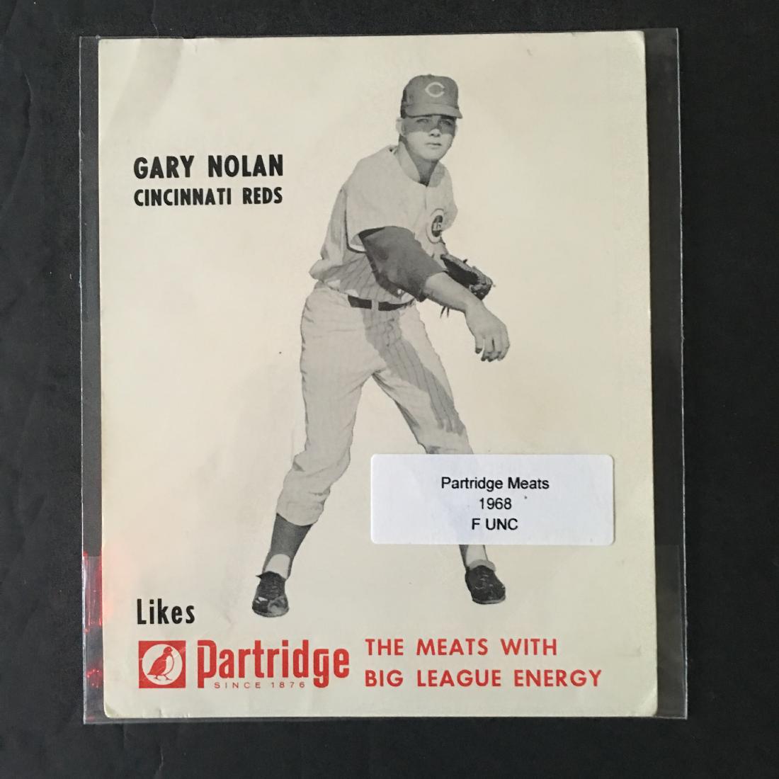 VINTAGE 1968 PARTRIDGE MEATS CARD GARY NOLAN CINCINNTI: VINTAGE 1968 PARTRIDGE MEATS CARD GARY NOLAN CINCINNTI REDS