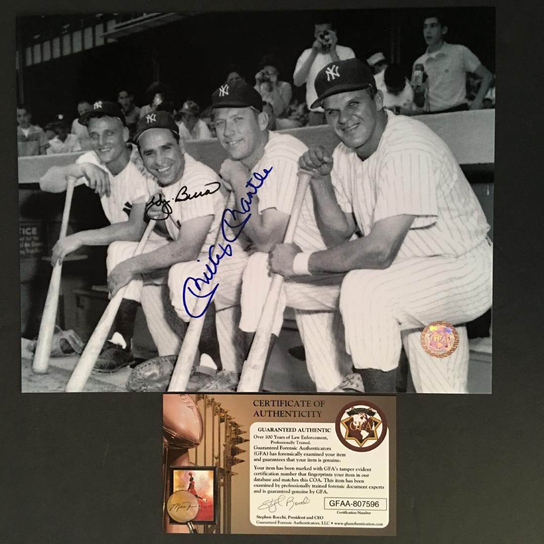 MICKEY MANTLE/YOGI BERRA SIGNED PHOTO W/COA: BEAUTIFUL HAND SIGNED 8X10 PHOTO WITH MATCHING HOLOGRAM AND HARDCOPY COA FROM GFA, MAKES A GREAT CHRISTMAS PRESENT!! READY TO BE FRAMED!