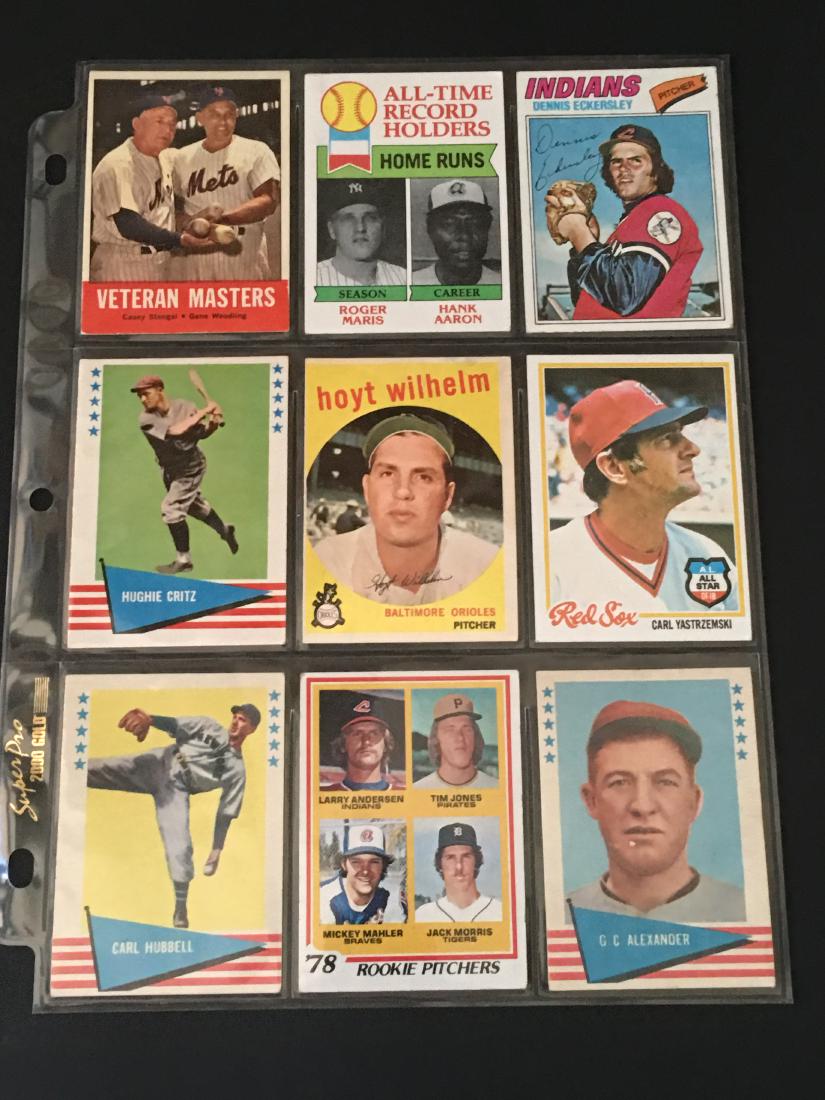 1950S-70S LOT CARL YASTRZEMSKI/HANK AARON: 1950S-70S TOPPS BASEBALL CARD LOT (9) YASTRZEMSKI/AARON