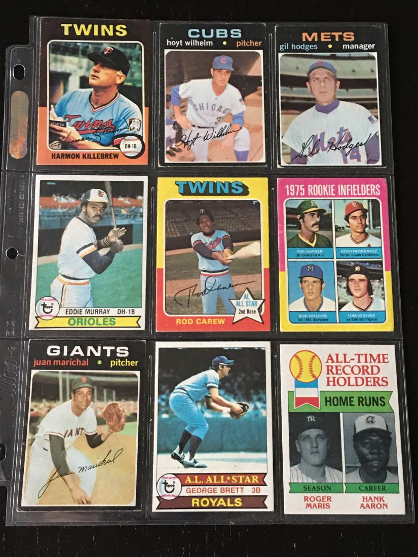 1970S BASEBALL CARD LOT (9) HODGES/BRETT/AARON: 1970S BASEBALL CARD LOT (9) HODGES/BRETT/AARON