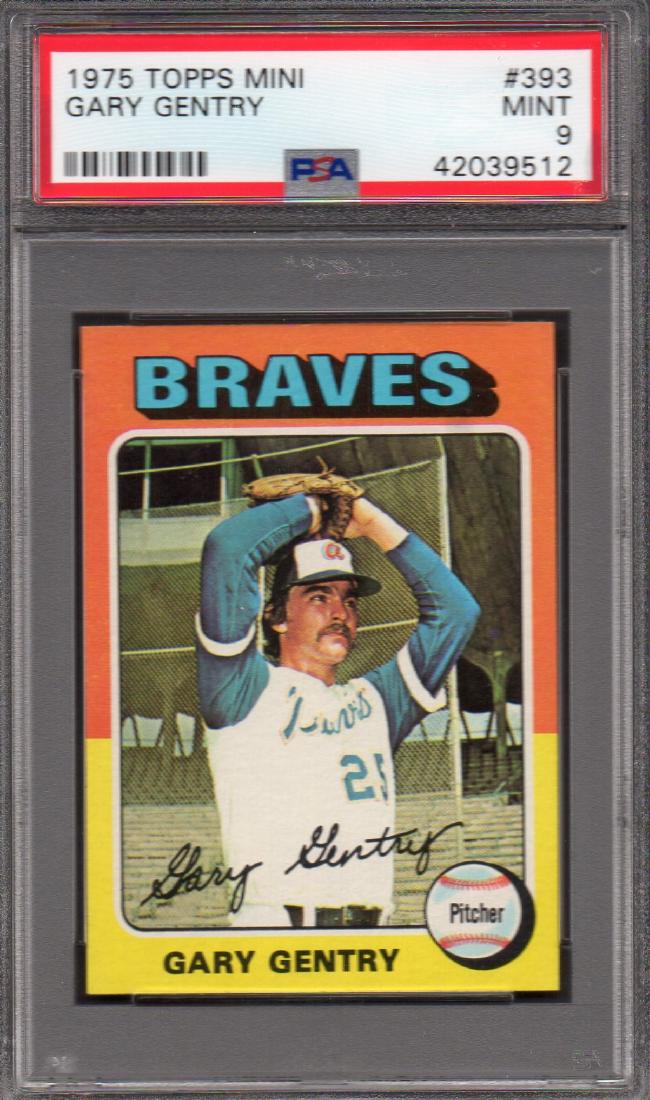 1975 TOPPS MINI GARY GENTRY #393 PSA 9: 1975 TOPPS MINI GARY GENTRY #393 PSA 9