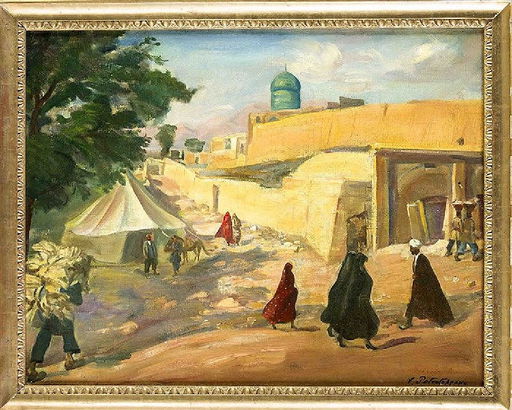 Akademischer Russischer Maler Alexander Diener 1958 Mexikaner