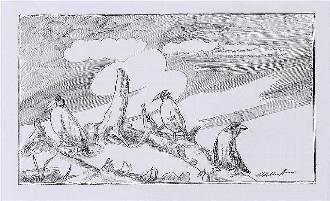 Walter Wellenstein (1898-1970), dt. Maler u. Grafiker,: Walter Wellenstein (1898-1970), dt. Maler u. Grafiker, tätig in Berlin, Konvolut von 5 Federzeichnungen von 1969 und 1970, eines leicht fleckig, sonst tadellos, jew. handsign. u. bez., Blattmaße bis