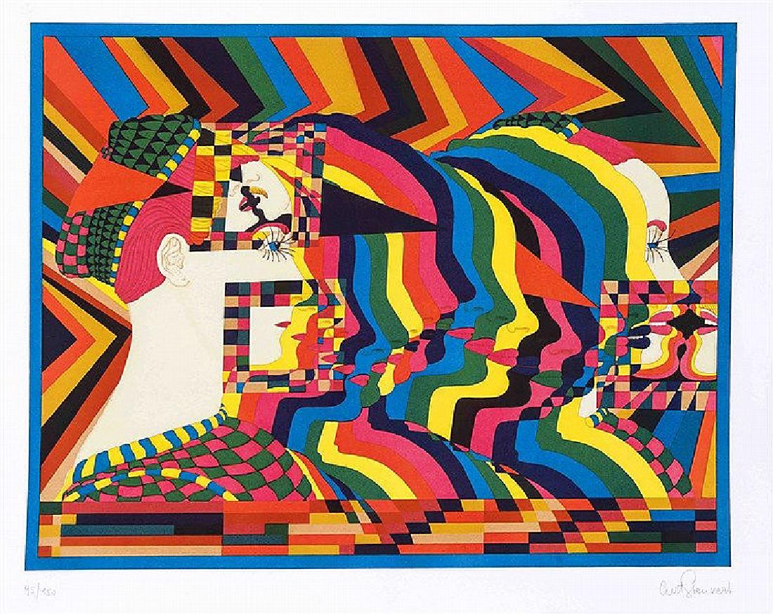 Konvolut von vier zeitgenössischen Grafiken, Paloma: Konvolut von vier zeitgenössischen Grafiken, Paloma Pipi (*1938), Hommage a Picasso, Radierung, handsign. u. dat., Holger Runge (*1925), handsignierte Radierung, Curt Stenvert (1920-1992), Farblitho,