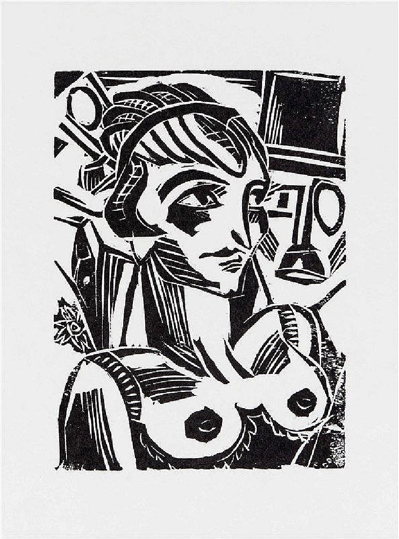 Konvolut von drei modernen Grafiken, Heinrich Stegemann: Konvolut von drei modernen Grafiken, Heinrich Stegemann (1888-1945), großer Holzschnitt für die Griffelkunst, 1996, mit dem Nachlaßstempel, Franz Maria Jansen (1885-1958), Nachlaßdruck von der Ori