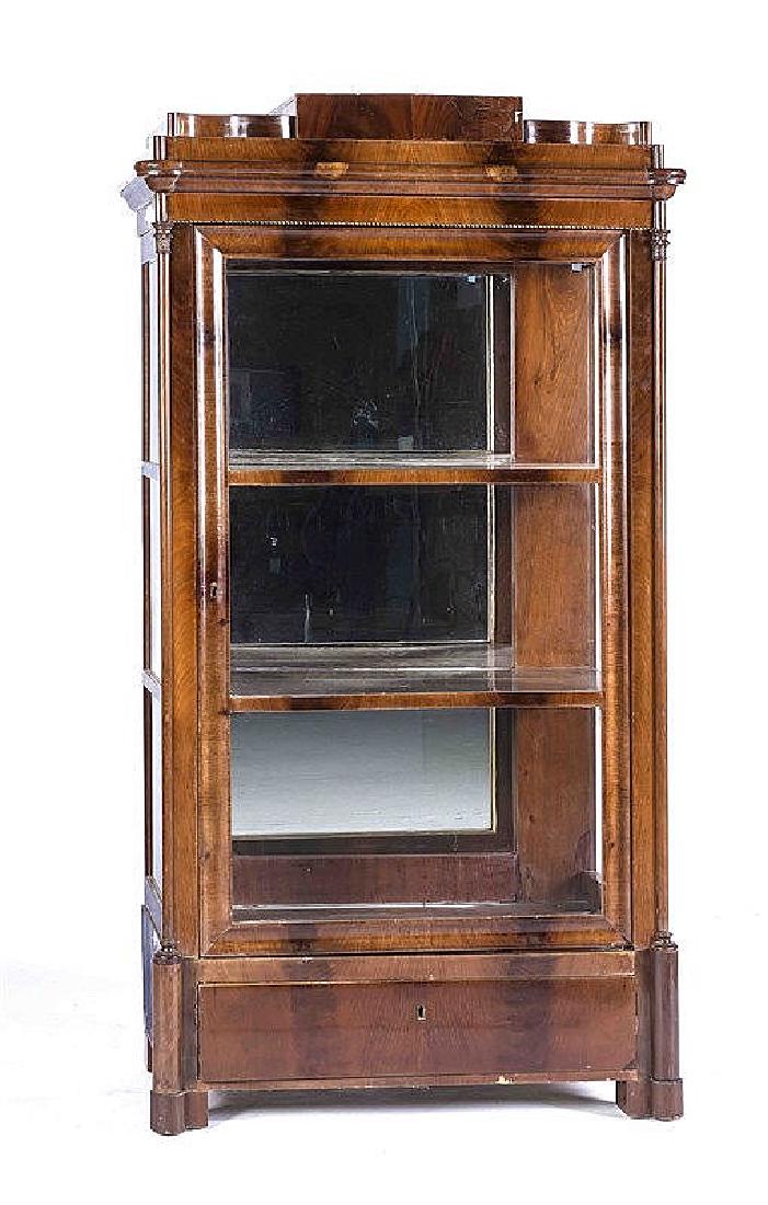 Spätbiedermeier Vitrinenschrank, Norddeutsch, um 1840, (1 of 1)