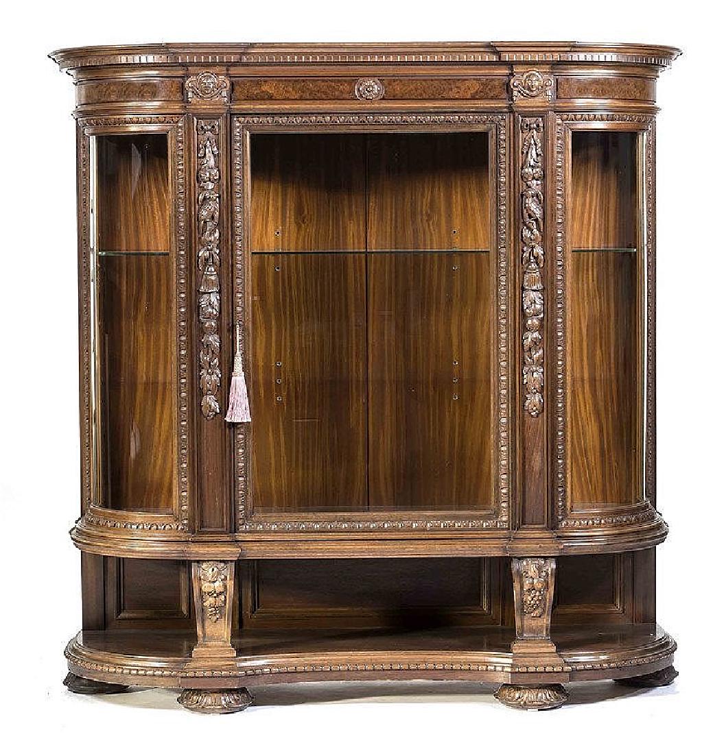 Gründerzeit Vitrinenschrank, 1930er Jahre, Nussbaum (1 of 1)