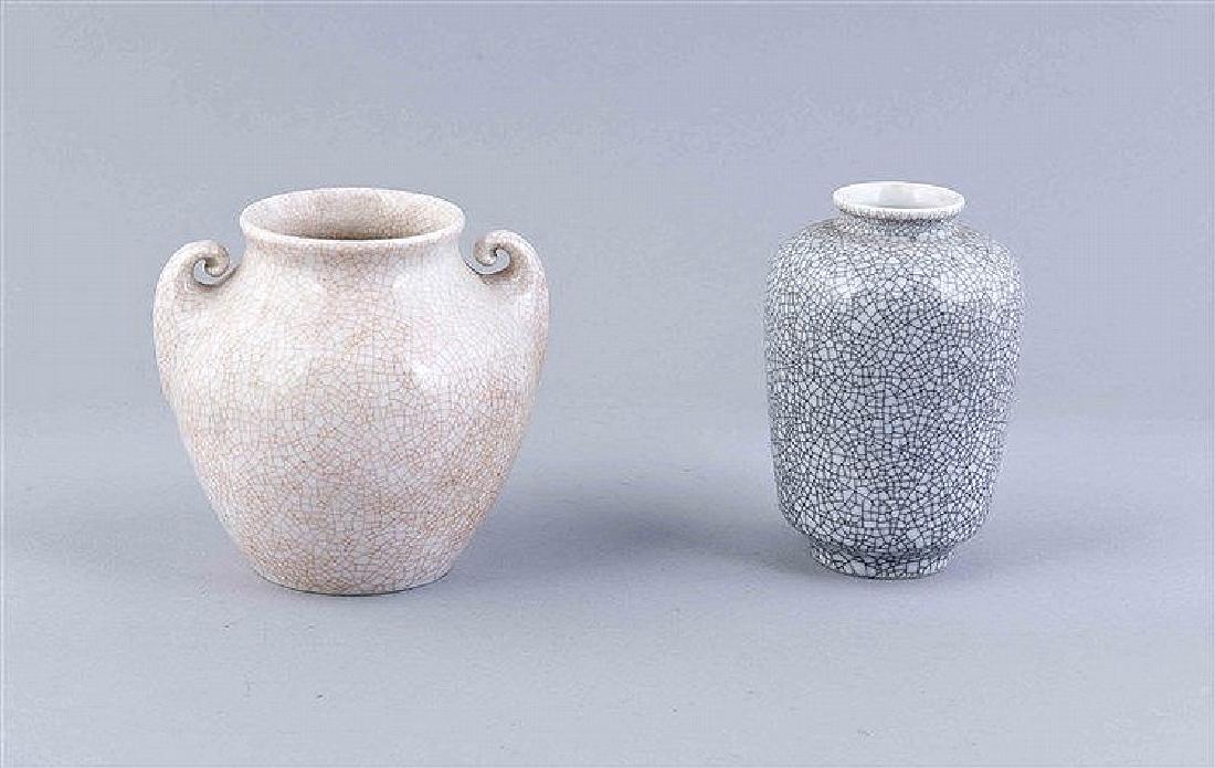 Zwei Vasen, Bauhaus-Entwürfe, Craquele Glasuren, Vase, (1 of 1)