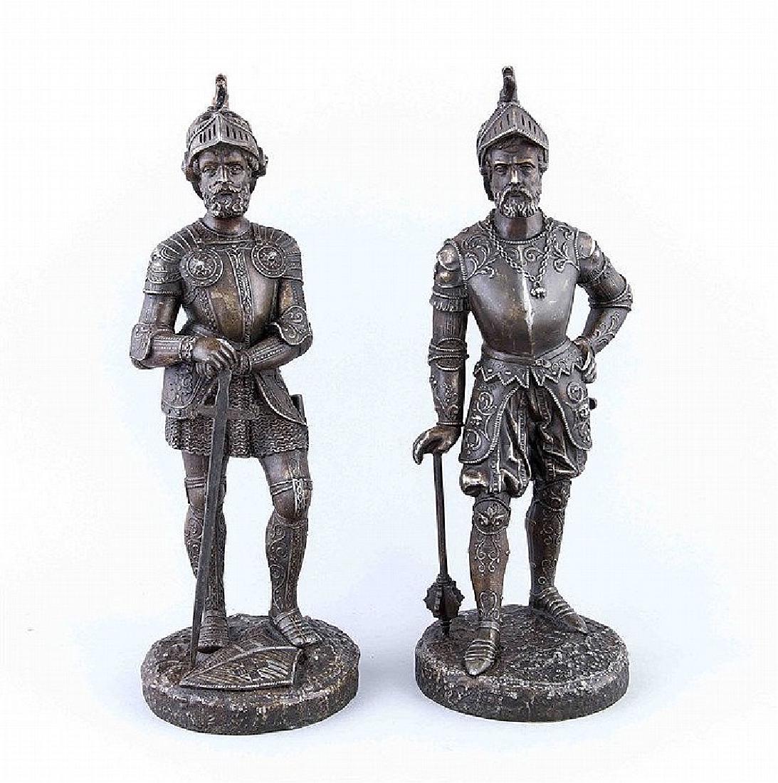 Bildhauer Ende 19. Jh., Paar Zinkgussfiguren zweier (1 of 1)