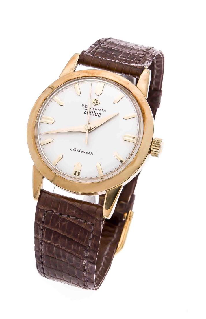 Zodiac Chronometer, Switzerland, around 1950,Watch case: Zodiac Chronometer, Switzerland, around 1950,Watch case and crown of 18K gold, silver dial, gold hands, automatic movement, calibre AS 1361 N, hour, minute, second, watch case no. 7097, movement no. 1