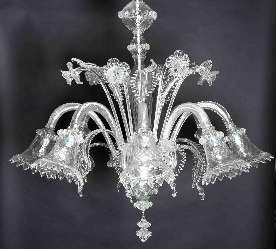 Imposante Deckenlampe, Murano Ende 20. Jh., 8-flg., (1 of 1)