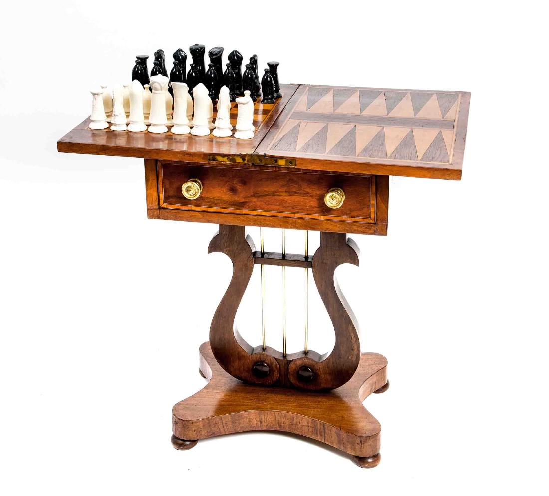 Spieltisch, England 19. Jh., Mahagoni massiv/furniert, (1 of 1)