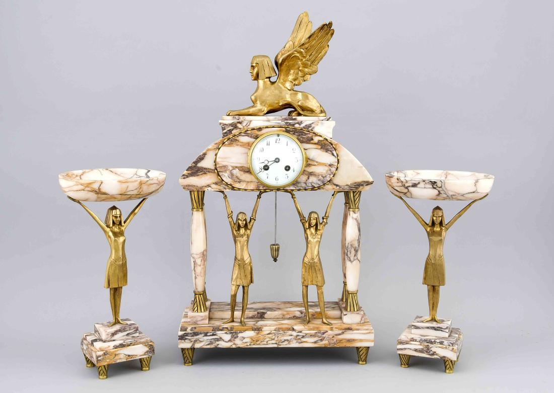 Art déco Kamin-Uhrengarnitur, 3-tlg (1 of 1)