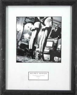 Helmut Newton: Helmut Newton (1920-2004), three offset prints after photographs, ''Two pairs of legs inblack stocking, Hotel Ritz'', ''Sabine and Eberhardt'', and ''Fat hand and dollars'', up to 26 x 26 cm, respecti