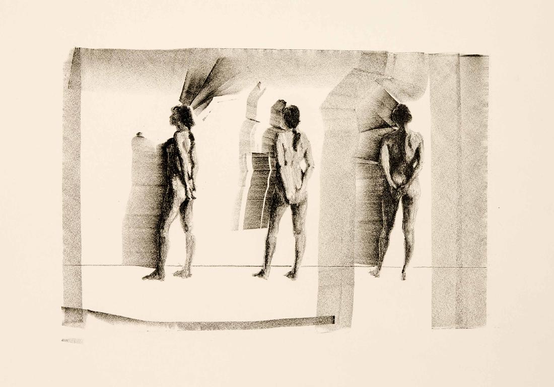 Konvolut von drei Grafiken 2: Konvolut von drei Grafiken 2. H. 20. Jh., Robert Graham (1938-2008). o.T., Lithographie,Jahresgabe des Kunstvereins Hamburg 1971, handsign., Paul Wunderlich (1927-2010), Halbakt mit Blättern, Farblit