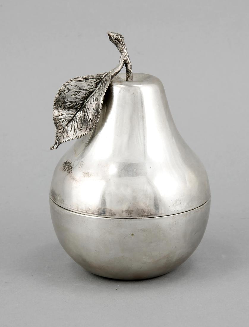 Besamimbüchse in Form einer Birne, versilbert, H. 16 (1 of 1)