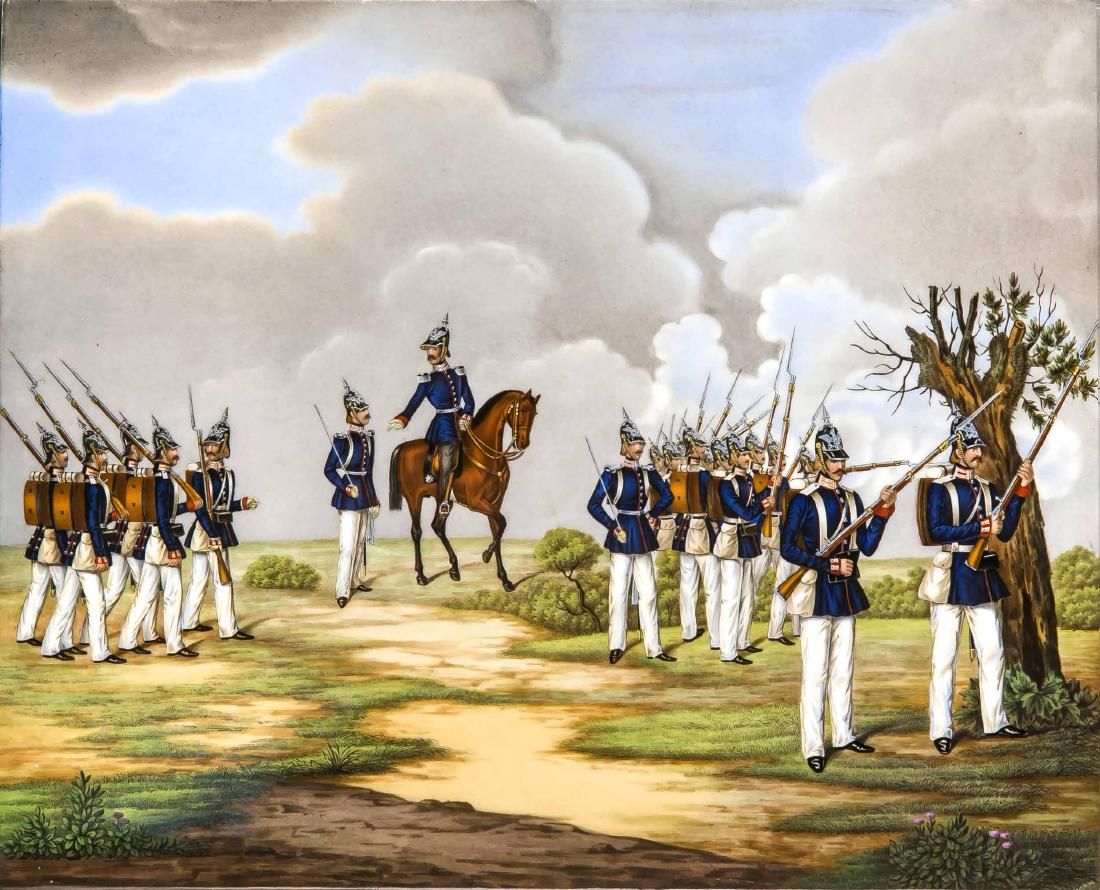 Preussische Infanteristen, Porzellanbild, KPM Berlin, (1 of 1)