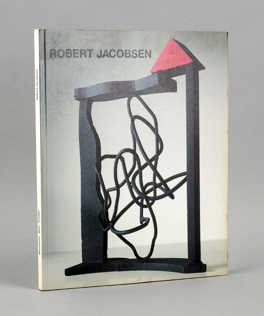 Austellungskatalog Robert Jacobsen, Mannheim 1987,: Austellungskatalog Robert Jacobsen, Mannheim 1987, "Raum und Zeichen, Werke des BildhauersRobert Jacobsen", sign., H. 29 cm