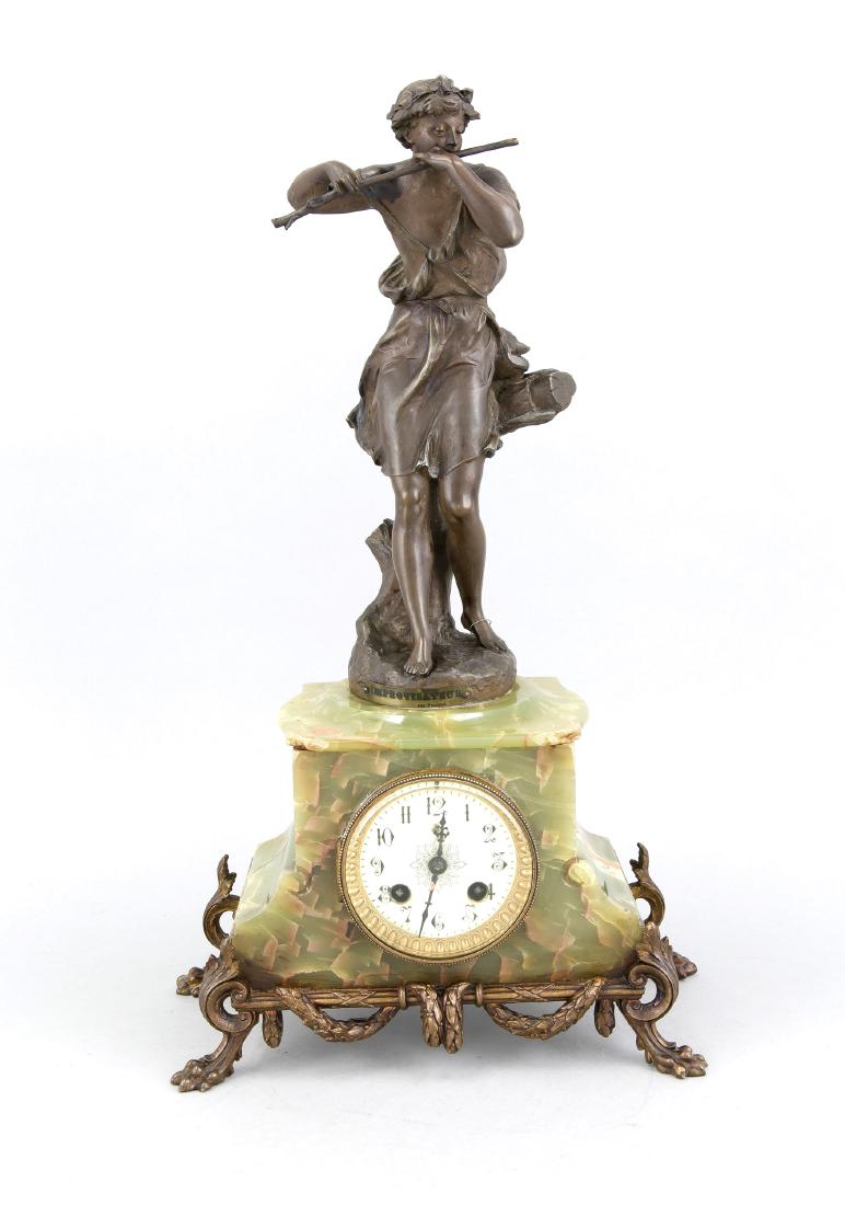 Franz. Figurenpendule, 2. H. 19. Jh., Szene " Junge mit (1 of 1)