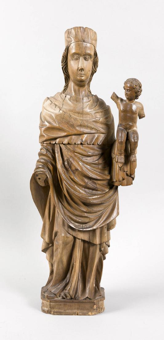 Heiligenfigur, wohl des 16. Jh., Madonna mit Kind, (1 of 1)