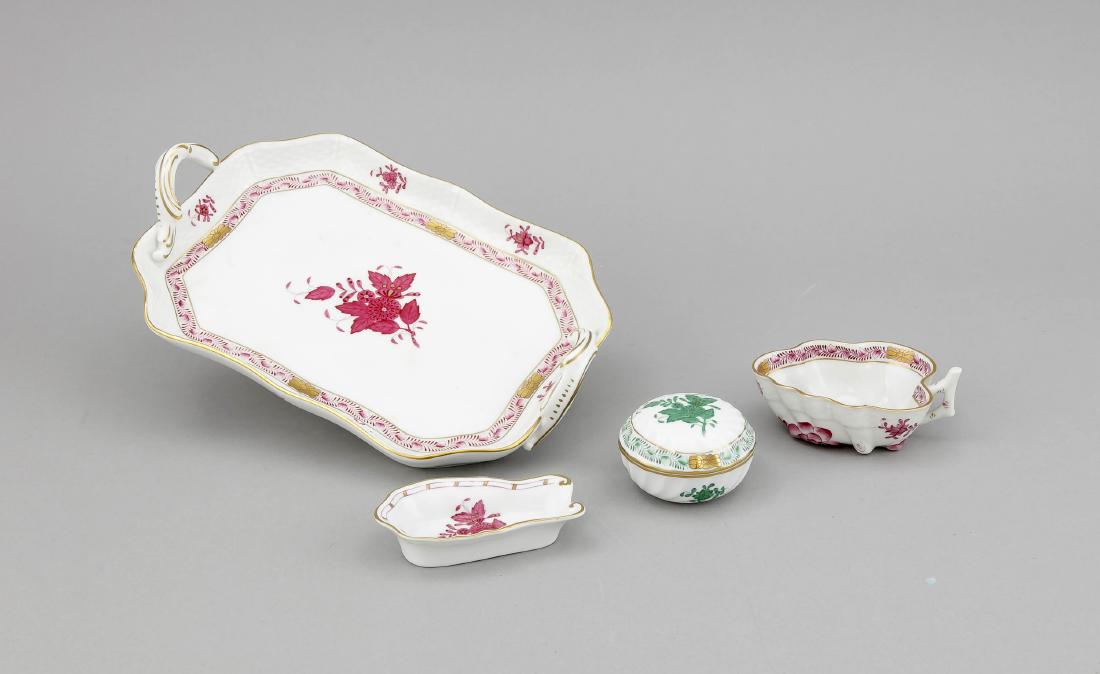 Vier Zierteile Herend, Ungarn, Marke nach 1967, Dekor (1 of 1)