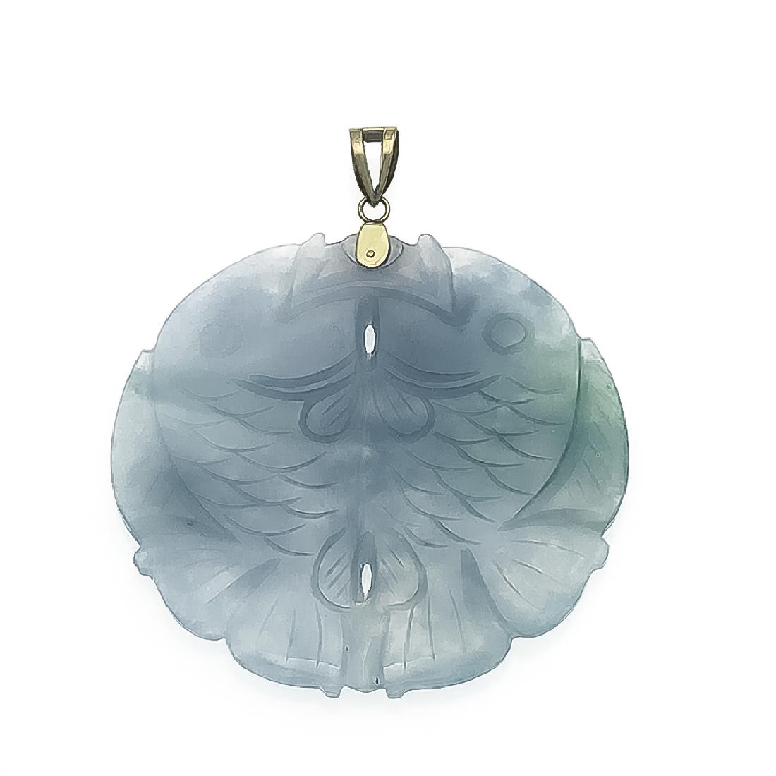 Jade-Anhänger GG 585/000 mit einem runden, fein (1 of 1)