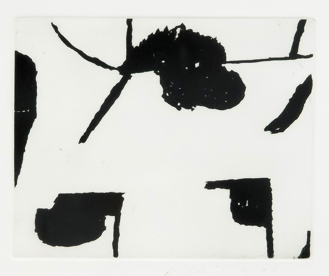Hanns Schimansky (* 1949): Hanns Schimansky (* 1949), German graphic artist and former professor at the Art Academy Berlin-Weißensee. Without title, etching with aquatint, u. re. hand sign. u. dat. 1996, 13 x 16 cm, behind gla