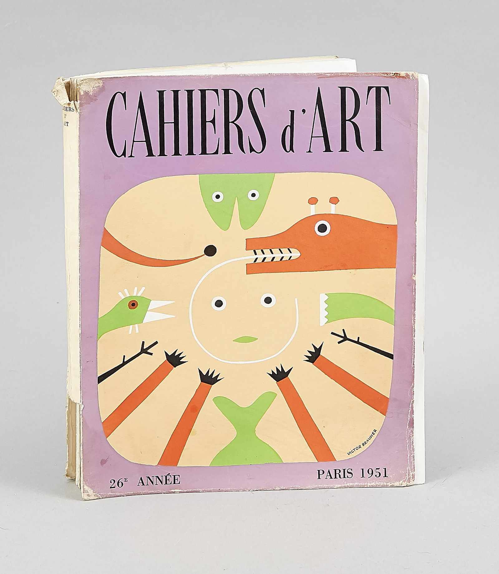 Cahiers d'art, 26e année.: Cahiers d'art, 26e année. Paris 1951. With numerous panels and illustrations. Original brochure with colored pochoir by Victor Brauner, one of the most extensive volumes of the famous art journal